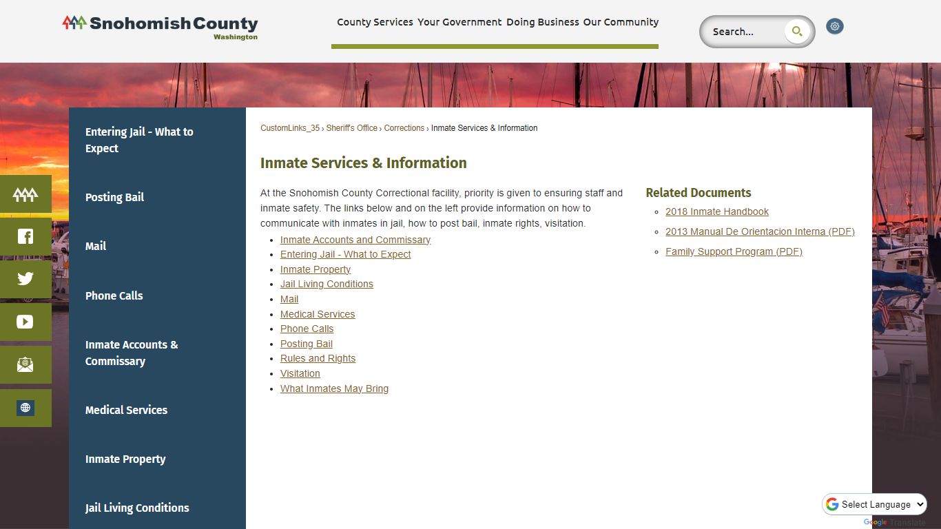 Inmate Services & Information - Snohomish County, WA